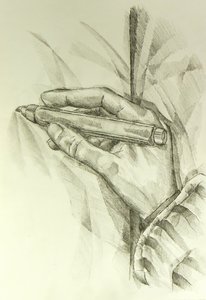 Hand Holding Medical Pen