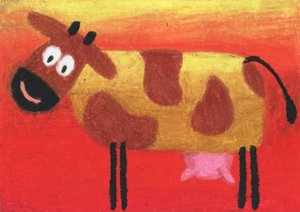 Happy Cartoon Cow by Kulik
