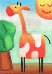 Happy Cartoon Giraffe by Kulik