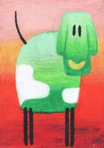 Happy Green Dog by Kulik
