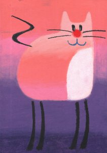 Happy Pink Cat by Kulik