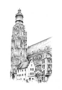 Historic City Church Tower by Kulik