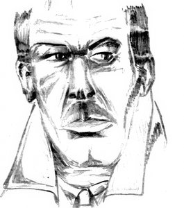 Intense Man Drawing