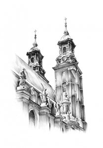 Ornate Church Towers Sketch by Kulik