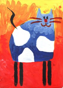 Playful Blue Cat by Kulik