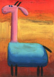 Playful Pink Giraffe by Kulik