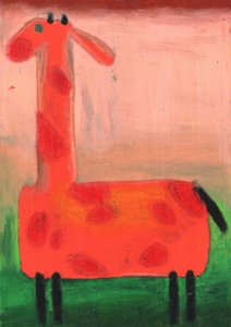 Playful Red Giraffe by Kulik