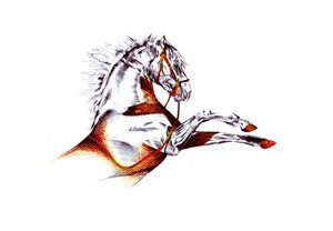 Rearing White Horse by Kulik