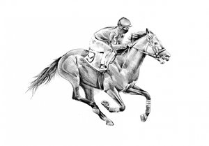 Speeding Racehorse and Jockey by Kulik