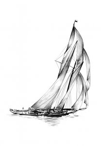 Vintage Sailboats Racing by Kulik
