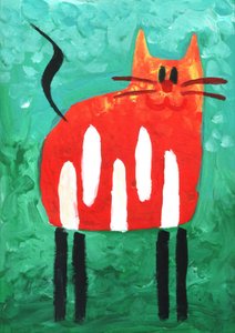 Whimsical Orange Cat by Kulik