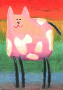 Whimsical Pink Cat by Kulik