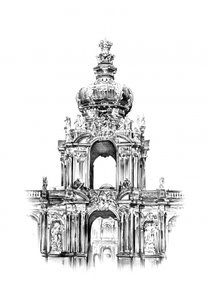 Zwinger Crown Gate Drawing by Kulik