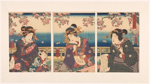 Prosperity in the Mountains along the Sumida River by Kunisada (II) , Utagawa