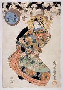 Courtesan Hanamurasaki from Tamaya Teahouse by Kunitomi Utagawa