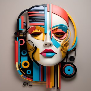 A 3D sculpture of a beautiful human face