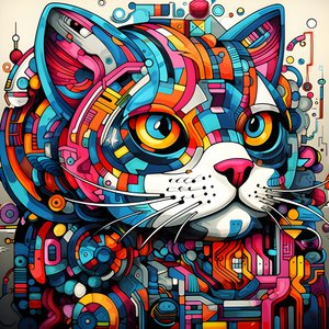 Abstract Cat Patterns 3