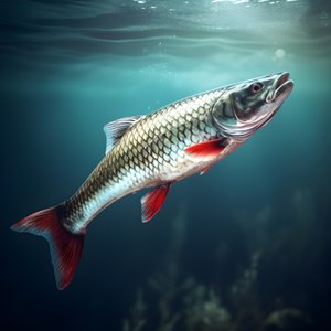 A Snoek, a Type of Fish, Caught on a Fishing Line 1