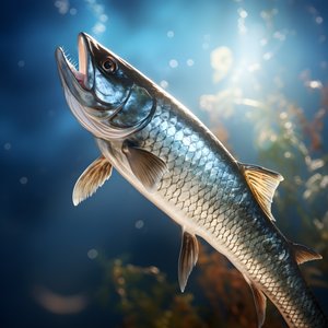 A Snoek, a Type of Fish, Caught on a Fishing Line 2