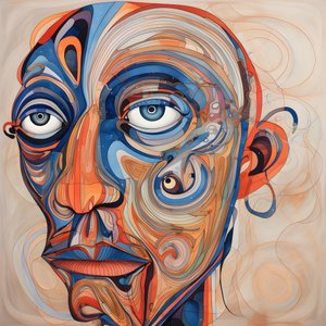 Face, Spiral for Eyes and a Bird for the Nose 1 by Kurt Heppke