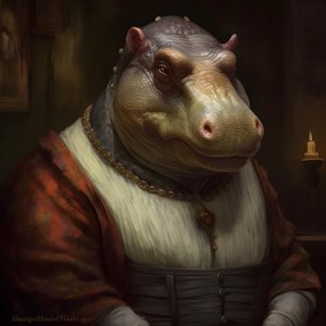 Portrait of an Old Republican Female Hippopotamus 1