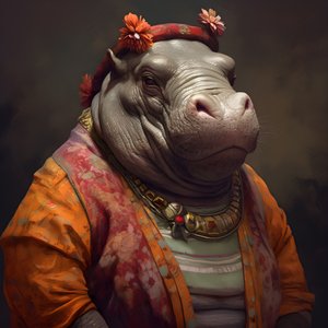 Portrait of an Old Republican Female Hippopotamus 4