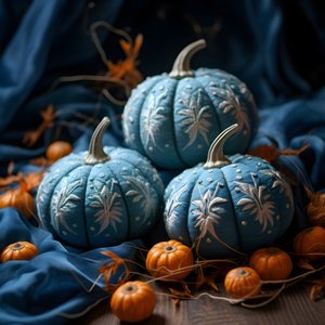 Embroidery Pumpkins in Blue Tones 2