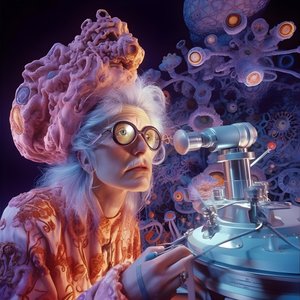 Super-Resolution Electron Microscope Shot of Woman in the Artistic Style of David LaChapelle 2