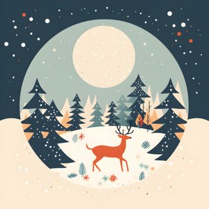 Christmas Postcard in 60s Style 3