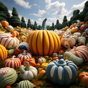 Colorful Pumpkins in 3D 1