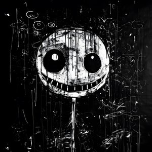 The Smiling Face is Drawn on Black Paper 4