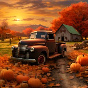 An Old Pickup on an Autumn Evening at Sunset 3 by Kurt Heppke