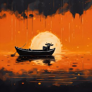 A Cow in a Boat on a Lake 2