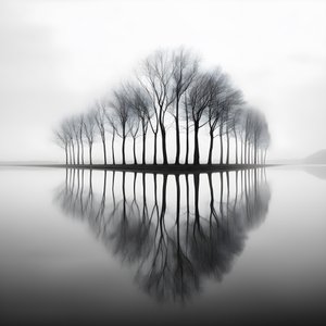 Black and White Photos of Trees on the Water 3