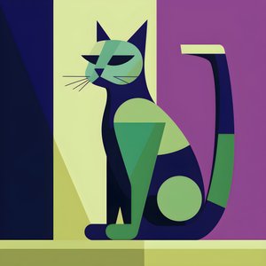To Create a Striking Contrast, Silver Cat Sits in the Style of Modernist Clear Lines 2