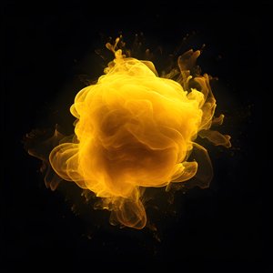Yellow Blob of Energy with Black Background