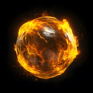 Yellow Blob of Energy with Black Background