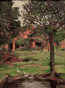 Farmstead with Geese by Kurt Schwitters