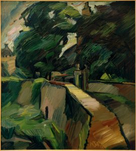Landscape from Opherdicke / Manor Opherdicke by Kurt Schwitters