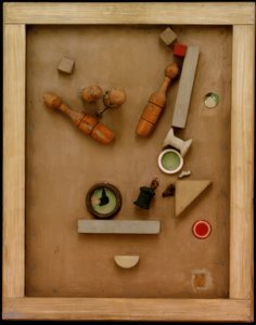 Merzbild 46 A. The Kegelbild by Kurt Schwitters