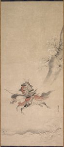 A Samurai on Horseback by Kusumi Morikage