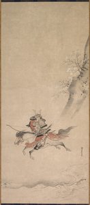 A Samurai on Horseback, 17th Century by Kusumi Morikage