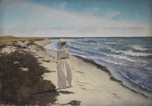 Lady at Karrebæksminde Beach, Zealand by Laurits Andersen Ring