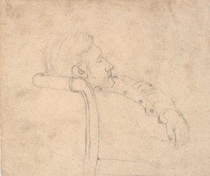 Sleeping Man on a Sofa. Half Figure by Laurits Andersen Ring