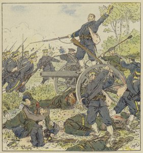 Russian battery taken by bayonet by Japanese infantry