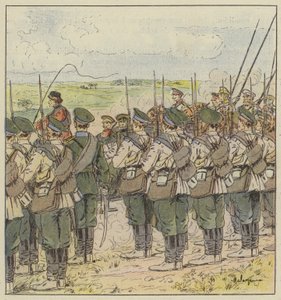Russian troops honor the passing of a general officer by L. Malespine