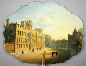 Victorian Screen with a Scene of Oxford High Street and Queen