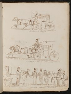Studies of "a London Cab Driver", "a Cittadine Driver - Genoa", and "a Genoese Cittadine Stand", Dated "June 26/61" by Lady Butler