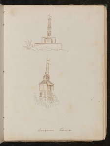 Two Architectural Studies of Monuments, Location Noted as 