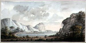 Landscape with Two Figures Overlooking a Bay, c.1825